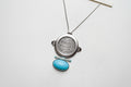 Ezzie Coin Necklace with Amawi Silver Coin from 95 hijri (Turquoise)
