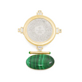 Collier Ezzie avec pièce en argent Amawi (Malachite) et diamants marquises