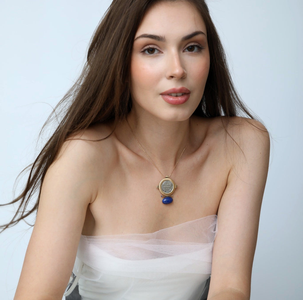 Broche / Collier pièce Ezzie (Lapis-lazuli)
