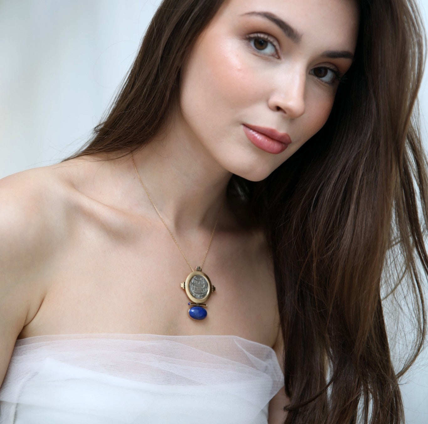 Broche / Collier pièce Ezzie (Lapis-lazuli)